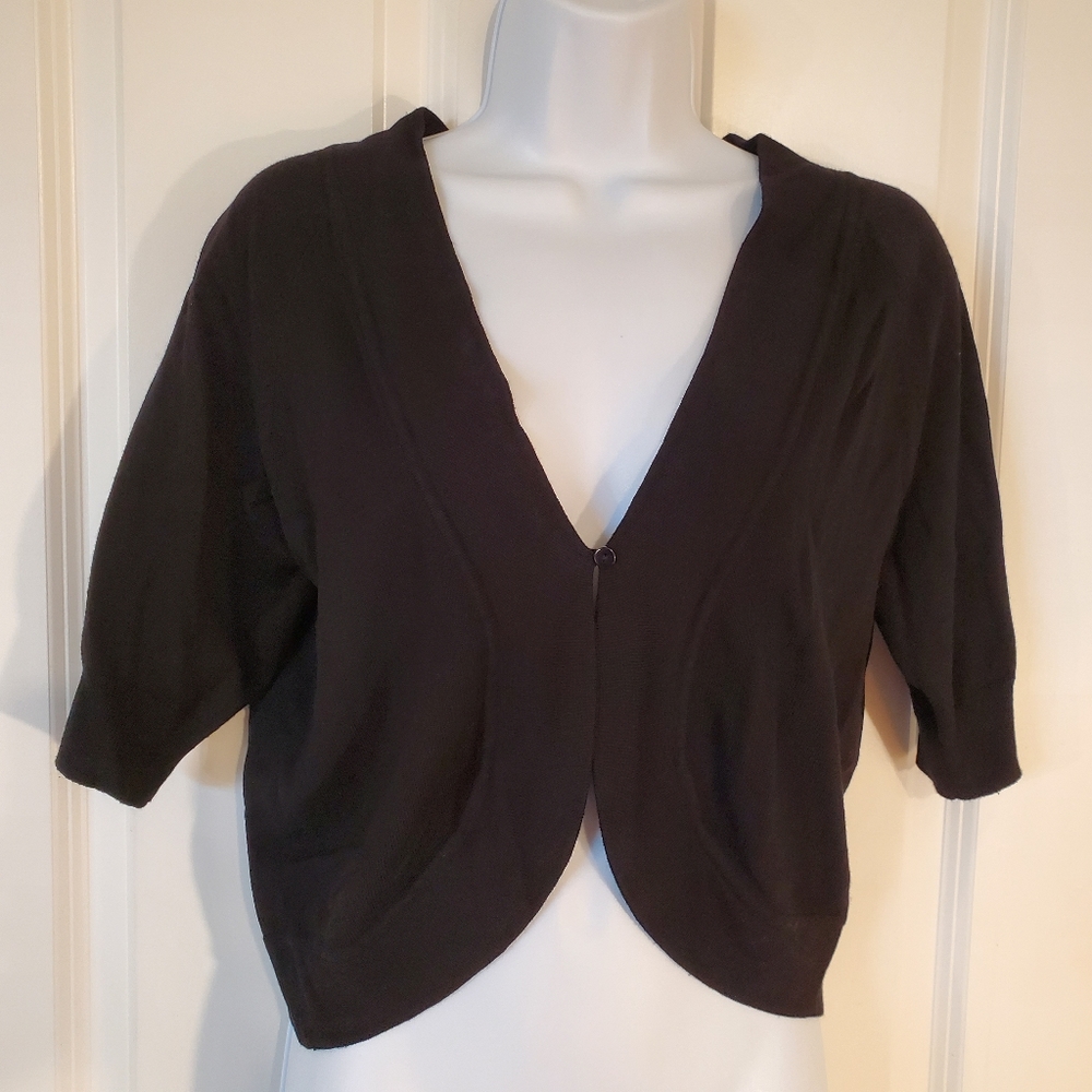 ✅️ Dressbarn Cropped Black Cardigan | Size Large